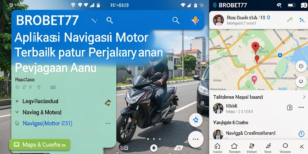 Antarmuka aplikasi BROBET77 menampilkan rute navigasi motor dengan jelas.