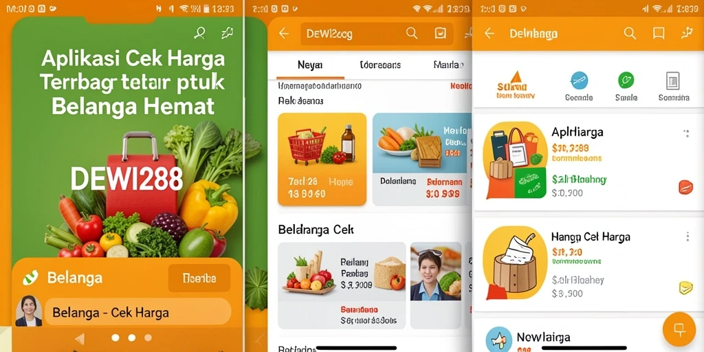 Screenshot aplikasi DEWI288 menampilkan antarmuka cek harga yang sederhana.