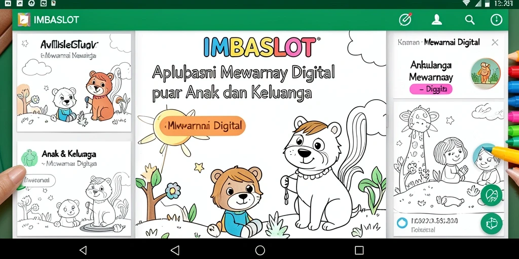 Antarmuka IMBASLOT menampilkan pilihan mewarnai yang interaktif dan menyenangkan.