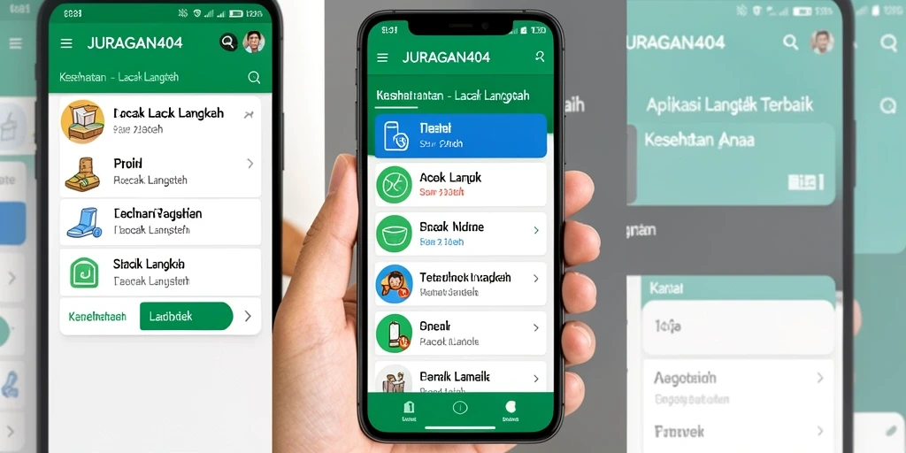 Tampilan antarmuka utama aplikasi JURAGAN404 untuk pelacakan langkah.