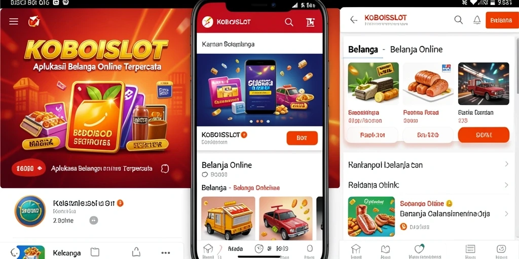 Tampilan antarmuka aplikasi KOBOISLOT untuk Belanja Online yang mudah digunakan.