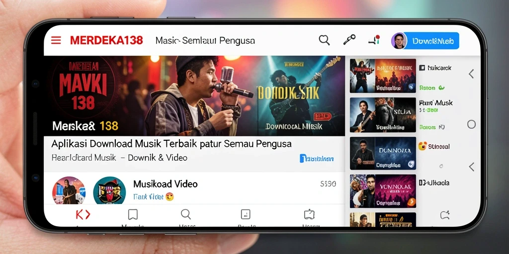 Tampilan antarmuka MERDEKA138 untuk Download Musik yang mudah digunakan.