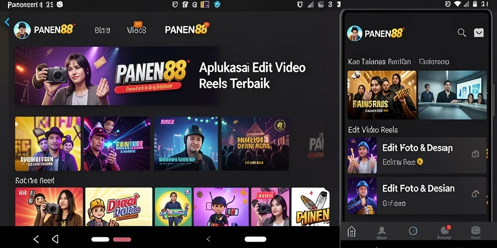 Antarmuka PANEN88 yang intuitif untuk Edit Video Reels.