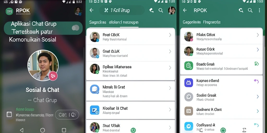 Screenshot aplikasi RPOK menunjukkan antarmuka chat grup yang interaktif.
