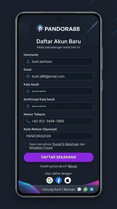 Cara Praktis Membuat Akun Baru Pandora88
